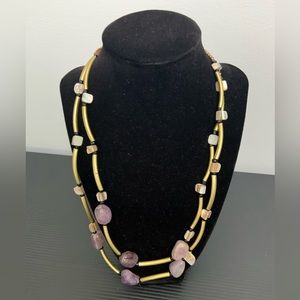 Purple Line and Stone necklace